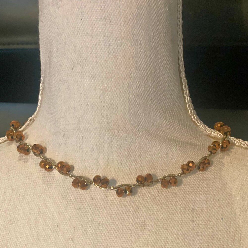 Bronzy Brown Vine Choker Necklace